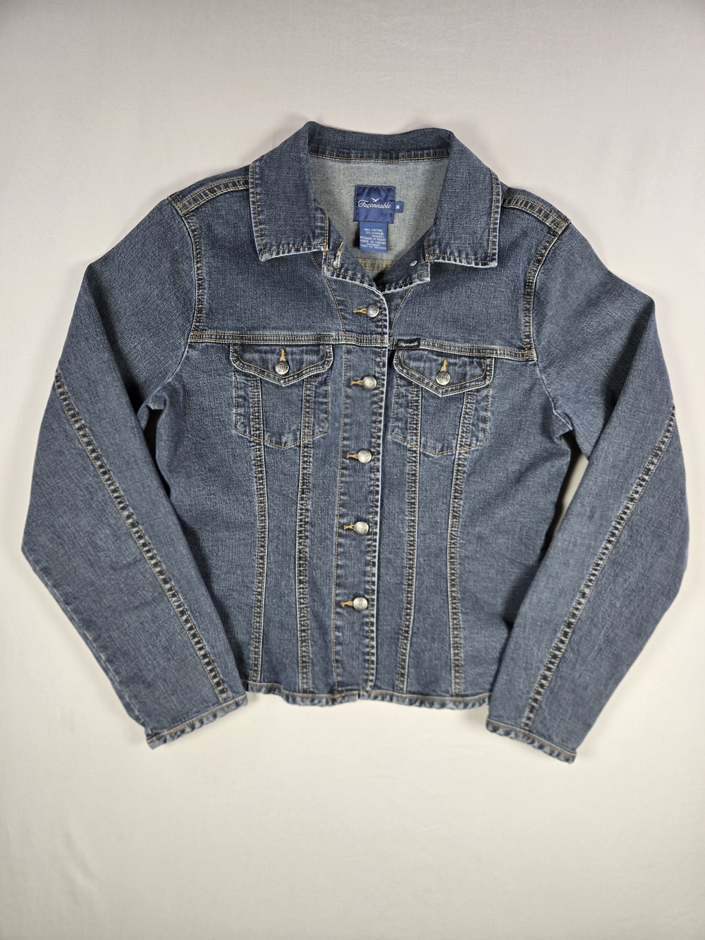 Vintage Y2K Faconnable France Packable Denim Euro Style Jean Jacket Medium